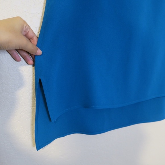 Eileen Fisher Silk Shift Dress Quiet Luxury Classic Formal Lightweight Blue XS - Picture 4 of 7